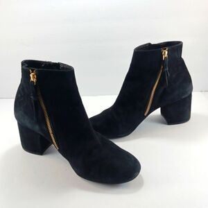 Cole Haan Saylor Grand Bootie Women’s Black Suede Leather Block Heel Boot 10B